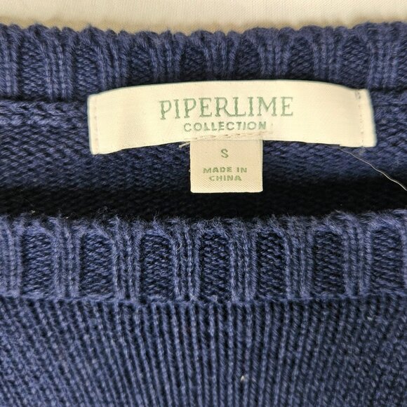 Piperlime Women's Fringed Blue Knit Sweater, Size Small - Picture 3 of 9